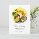Summer Time Vibes 1. Geburtstag Einladung (Stehend Vorderseite)