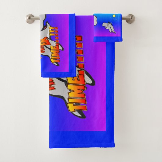 Summer Time Whales Cartoon Badetuch Set (Insitu)