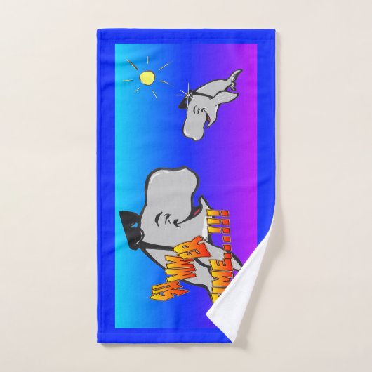 Summer Time Whales Cartoon Badetuch Set (Handtuch)
