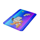 Summer Time Whales Cartoon Bathmat Badematte (Schrägansicht)