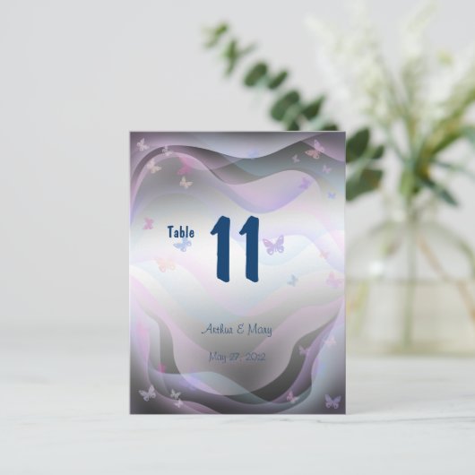 Summer Tischnummer Card (Stehend Vorderseite)