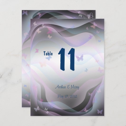 Summer Tischnummer Card (Vorne/Hinten)