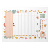 Summer To-Do List Note Pad Bucket List Notizblock (Vorderseite)