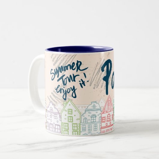 summer tour enjoy it Porto Zweifarbige Tasse (Vorderseite Links)