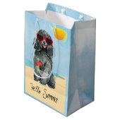 Summer Toy Poodle Mittlere Geschenktüte (Rückseite Schrägansicht)
