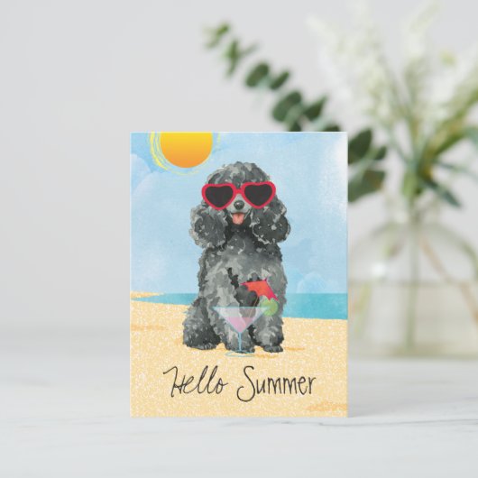 Summer Toy Poodle Postkarte (Stehend Vorderseite)