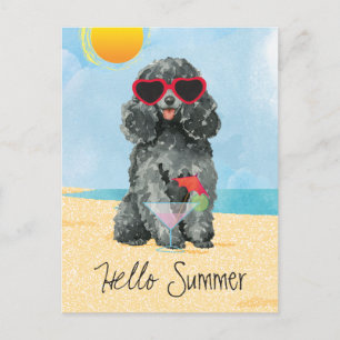 Summer Toy Poodle Postkarte