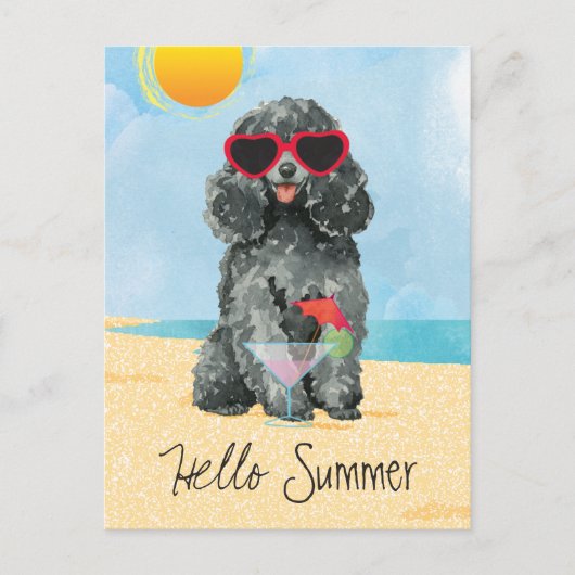 Summer Toy Poodle Postkarte (Vorderseite)