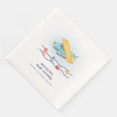 Summer Travel Adventure Sea Airplane Baby Shower Serviette (Ecke)