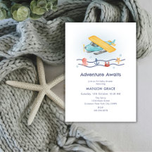 Summer Travel Adventure Sea Airplane Babydusche