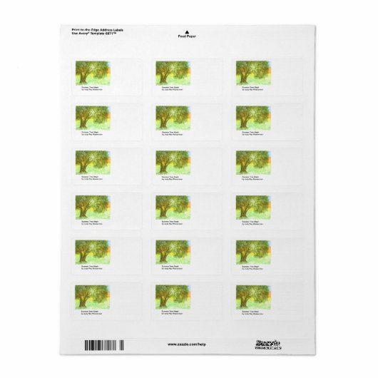 Summer Tree Aleph Label Adressaufkleber (Vorne)