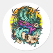 Summer Tree Frog Runder Aufkleber (Vorderseite)