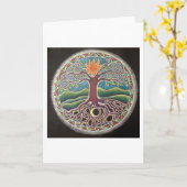 Summer Tree of Life Mandala Card Karte (Gelbe Blume)