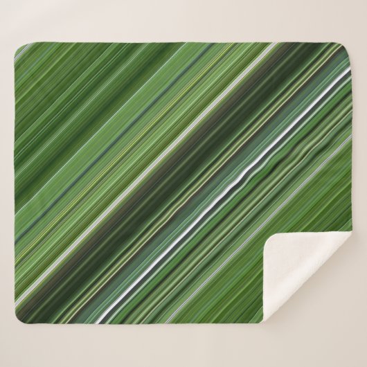 Summer Trees Green Stripe Sherpadecke (Vorderseite (Horizontal))