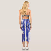 Summer trendy Navy Blue Boat Stripes Collection Capri Leggings (Rückseite)