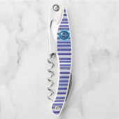 Summer trendy Navy Blue Boat Stripes Collection Kellnermesser (Vorderseite)