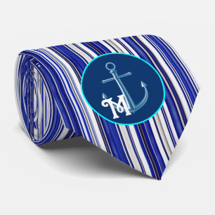 Summer trendy Navy Blue Boat Stripes Collection Krawatte