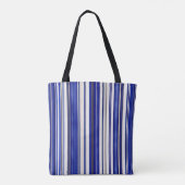 Summer trendy Navy Blue Boat Stripes Collection Tasche (Rückseite)