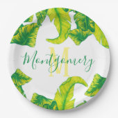 Summer Tropical Banana Blätter Pappteller (Vorderseite)