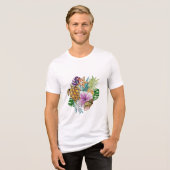 Summer Tropical Beach Collage Tri-Blend Shirt (Vorderseite voll)