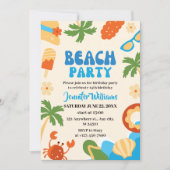 Summer Tropical Beach für Mädchen Party Geburtstag Einladung (Vorderseite)