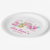 Summer Tropical Beach Girl Baby Dusche Pappteller (Schrägansicht)