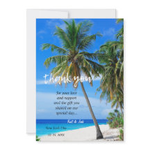 Summer Tropical Beach Palm Wedding Danke CARD