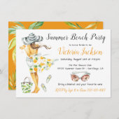 Summer Tropical Beach Party Einladung (Vorne/Hinten)