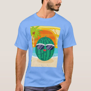 Summer Tropical Beach Sonnenuntergang Funny Frucht T-Shirt