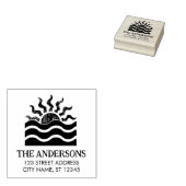 Summer Tropical Beach Sunset Custom Return Addres Gummistempel (Stempel)