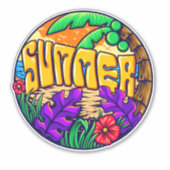 Summer Tropical Beach Thema Aufkleber (Vorderseite)