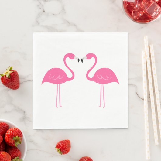 Summer Tropical Beach Wedding Pink Flamingo Serviette (Beispiel)