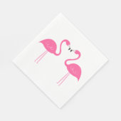 Summer Tropical Beach Wedding Pink Flamingo Serviette (Ecke)