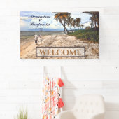 Summer Tropical Beach Wedding Wasserfarbe Custom Banner (Insitu)