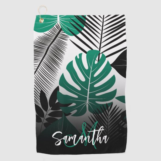 Summer Tropical Blätter Golfhandtuch (Vorderseite)