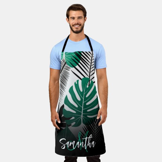 Summer Tropical Blätter Schürze (Getragen)