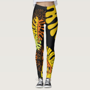Summer Tropical Blätter Vintages Design Leggings