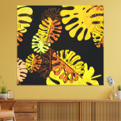 Summer Tropical Blätter Vintages Design Leinwanddruck (Insitu (Wohnzimmer))