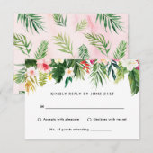 Summer Tropical Blätter Wedding RSVP Antwortkarte Karte (Vorne/Hinten)