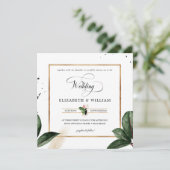 Summer Tropical Blätter Wedding Square Einladung (Stehend Vorderseite)
