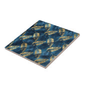 Summer Tropical Blue Palm Blätter Muster Fliese (Seite)