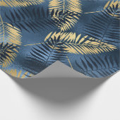 Summer Tropical Blue Palm Blätter Muster Geschenkpapier (Ecke)