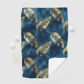 Summer Tropical Blue Palm Blätter Muster Golfhandtuch (Insitu)