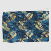 Summer Tropical Blue Palm Blätter Muster Golfhandtuch (Horizontal)