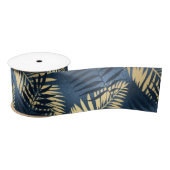 Summer Tropical Blue Palm Blätter Muster Satinband (Spule)