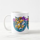 Summer Tropical Blume Beach Ocean Waves Kaffeetasse (Links)