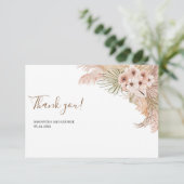 Summer Tropical Boho getrocknete Palm Pampas Grass Dankeskarte (Stehend Vorderseite)