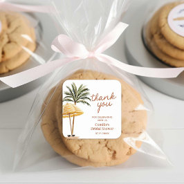 Summer Tropical Brautparty Vielen Dank Quadratischer Aufkleber