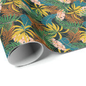 Summer Tropical Bright Pflanze Muster Geschenkpapier (Rolleneckpunkt)