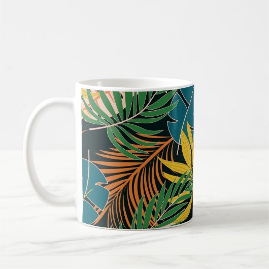 Summer Tropical Bright Pflanze Muster Kaffeetasse (Links)